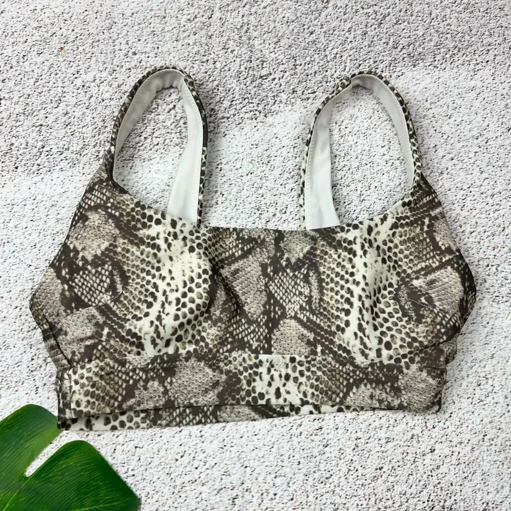 ‎Aerie scoop snake print bikini top